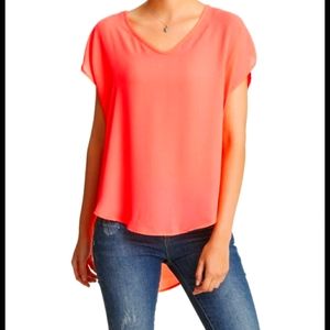 Lush Bright Orange Dolan Sleeve Top Size Small New